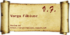 Varga Fábiusz névjegykártya